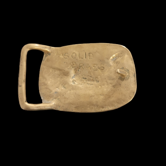 VINTAGE 1970 Bird  Sunrise Artwork Solid Brass Buckle - Picture 2 of 2